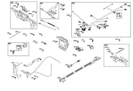Controls Group Diagram and Parts List for 61E377-0050-J1 400000 - 699999 Briggs and Stratton Engine